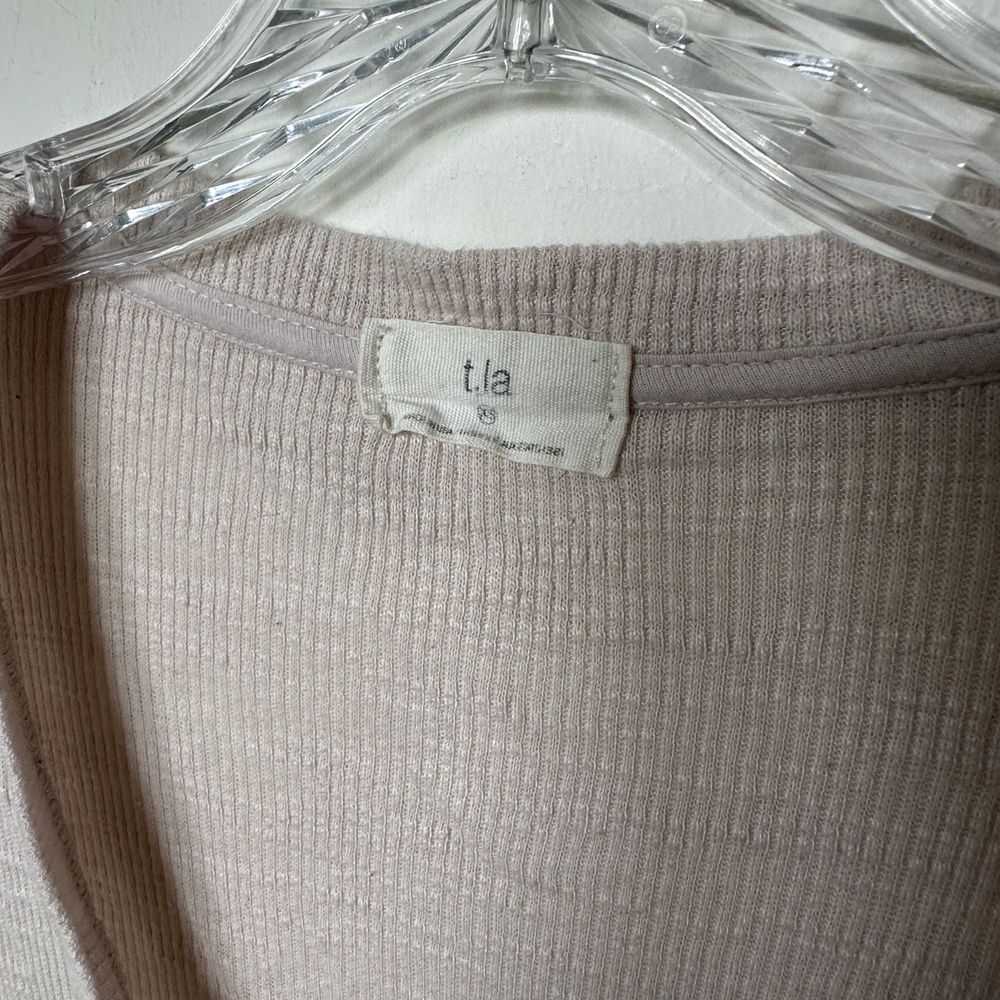 Anthropologie T.LA Babydoll VNeck Womens XS Long Sleeve Beige Lagenlook Knit - Picture 4 of 4